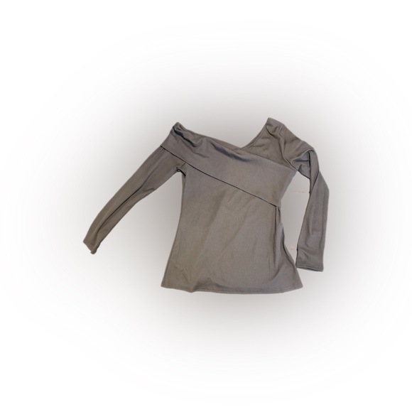Gray One-Shoulder Top - Picture 1 of 2